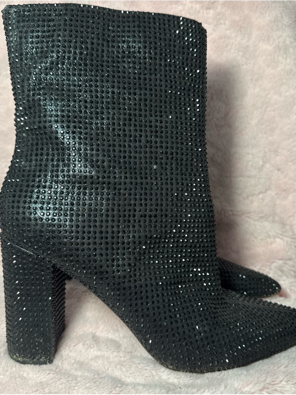 mix no 6 black rhinestone ankle boots